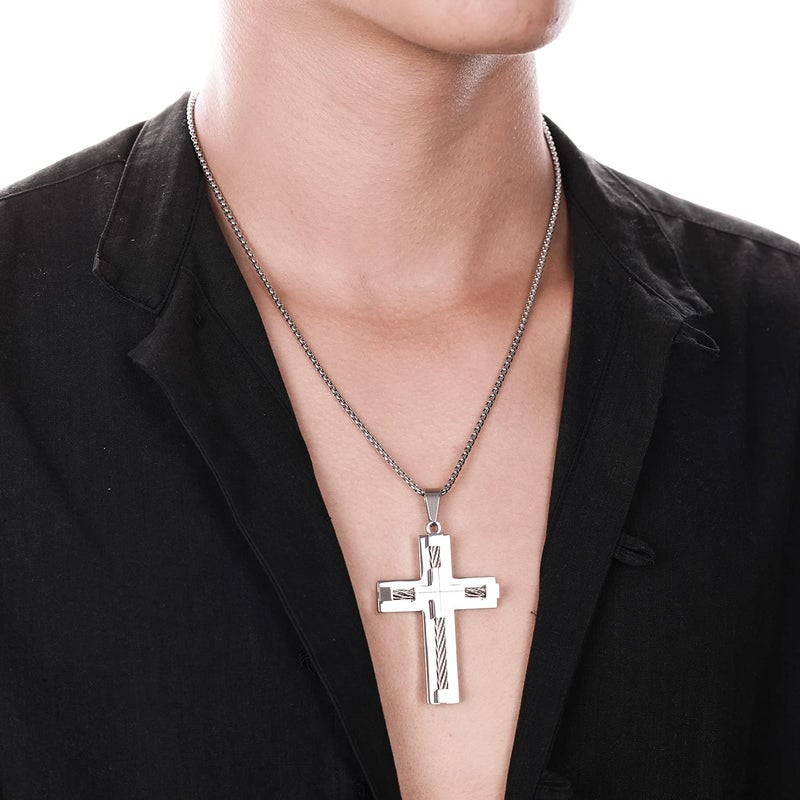 Yonhon Cross Necklace for Men Stainless Steel - Image 5